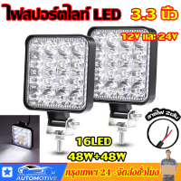 ไฟสปอร์ตไลท์ LED 12V และ 24V (ขนาด 3.3 นิ้ว) ไฟหน้ารถ ไฟออฟโรด ไฟท้าย รถบรรทุก รถยนต์ รถเตอร์ไซค์ และรถทั่วไป