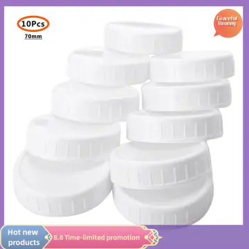 10pc White Mason Canning Drinking Jars Lid 70mm/86mm Inner Diameter Plastic  Covers Unlined Ribbed Lids Storage Caps Replacements - AliExpress