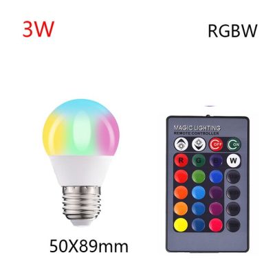 【❂Hot On Sale❂】 lan84 ไฟหลอดไฟ Led Rgb E27 110V 220V 5W 10W 15W 20W โคมไฟ Rgb เปลี่ยนสีได้ด้วยรีโมท Ir โหมดการควบคุม