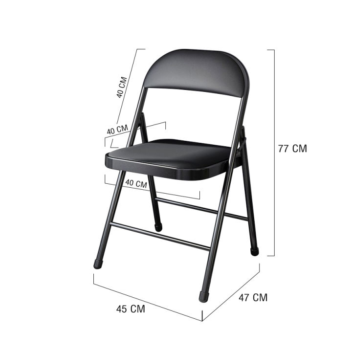 เก้าอี้พับได้-รับน้ำหนักได้-300kg-เก้าอี้เหล็ก-เบาะหนัง-pvc-เก้าอี้พนักพิง-เก้าอี้ทำงาน-เก้าอี้กินข้าว-โครงเหล็ก-grandmaa