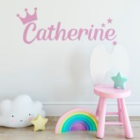 【LZ】☃◐  DECALYANG Personalized Wall Stickers Custom Name Wall Decals Crown Stars Nursery Baby Kids Room Decor Art Decoration  DZ-15