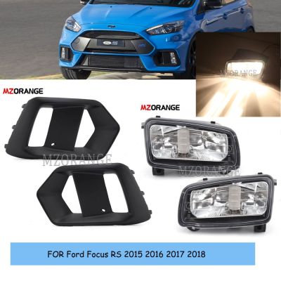 ◘✒ↂ Fog Lights FOR Ford Focus RS 2015 2016 2017 2018 Foglight Frame Headlight Foglamp Cover Black Grille Moulding Case Car Exterior