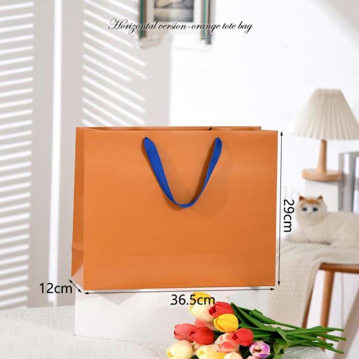 paper-bags-handheld-flower-basket-flower-basket-waterproof-wrap-bag-orange-tote-bag-kraft-pape-tote-bag-kraft-paper-orange-tote-bag