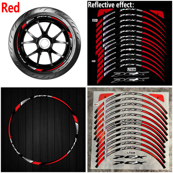 ฮอนด้า-pcx160ล้อสติ๊กเกอร์สะท้อนแสงลายตกแต่งรูปลอกรถจักรยานยนต์ล้อสำหรับล้อรุ่นฮอนด้า-pcx160