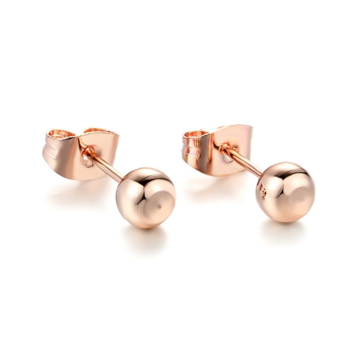 double-fair-simple-little-metal-ball-stud-earrings-for-women-men-daily-classic-rose-gold-color-ear-jewelry-wholesale-dfe445m