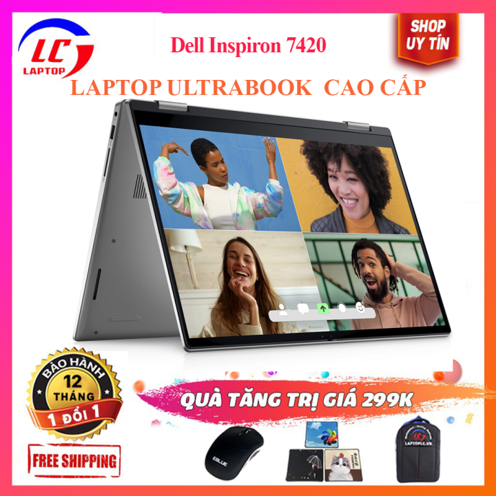 Mới 100%] Dell Inspiron 14 7420 2-in-1 Laptop Xoay Gập cao cấp mới nhất  2022 (Core i5-1235U, Ram 8GB, SSD NVMe 512GB, VGA Iris Xe Graphics, Màn 14