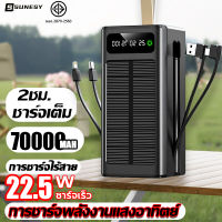 SUNESY power ban k 70000mAh การชาร์จพลังงานแสงอาทิตย์ พาวเวอร์แบงค์ แบตเตอรี่สำรอง  พาวเวอร์เเบงค์  เพวเวอร์แบงค  แบตสำรอง