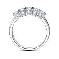 5pcs Moissanite Gemstone Ring With Certificate 100% 925 Sterling Silver Wedding Band Enagement Party Fine Jewely Wife Gift New