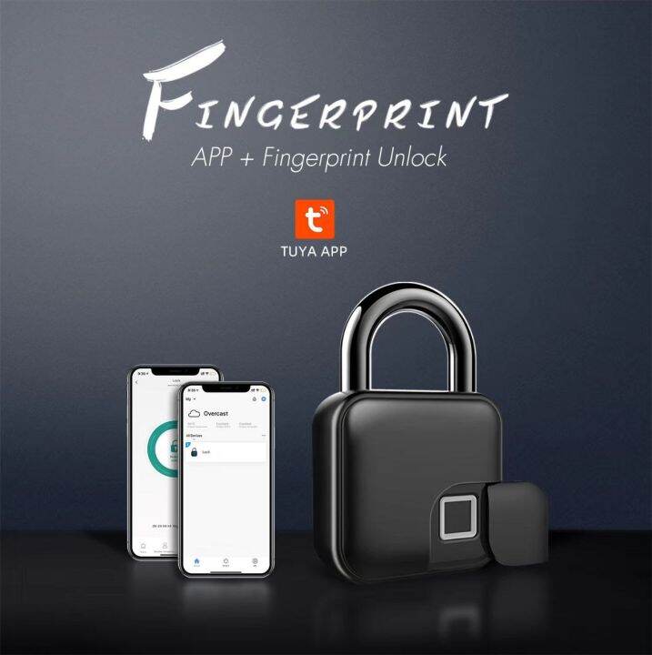 Fingerprint Padlock With Tuya Bluetooth Fast Unlock Thumprint Lazada