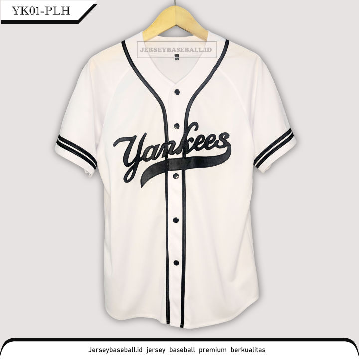 Baju baseball / jersey baseball New York Yankees Ready stock warna Putih  qualitas premium lokal