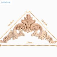 OUTILS 12.5x12.5cm แกะสลัก มุม เฟอร์นิเจอร์ ไม้ไม่ทาสี สไตล์ยุโรป แอ็ปเปิ้ล โอ๊ค