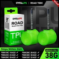 CYCLAMI Ban Bahan TPU Resmi Jalan Dalam 700C Tabung Sepeda Jalan MTB Sepeda A TPU Panjang 60มม. Valve18 25 28 32