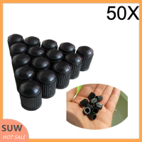 ? SUW 50 X สีดำพลาสติกรถรถบรรทุก Auto ล้อยางวาล์วฝาครอบฝาครอบอากาศฝุ่น