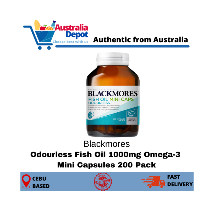 Blackmores Odourless Fish Oil 1000mg Omega3 200 Mini Capsules Lazada PH