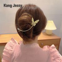 Kang Jessy กิ๊บติดผมรูปผีเสื้อทรงหยดน้ำเพทายแฟชั่นเกาหลีกิ๊บติดผมด้านข้างสไตล์มินิมอลสไตล์โลหะเครื่องประดับผมมีสไตล์