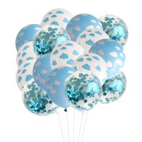 【CW】 15/10pcs Blue White Cloud Latex Balloons Boy Airplane Theme Birthday Party Confetti Balloon For Baby Shower Wedding Decor Globos