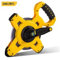 deli 30M 50M 100M Retractable Metric Tape Open Reel Long Tape Measure Measuring Ruler Construction Woodworking Tool High Quality Linear Measurement