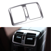 Silver รถด้านหลังเครื่องปรับอากาศ Vent Outlet ฝาครอบ Trim กรอบสติกเกอร์ตกแต่งสำหรับ -Benz E-Class C Class GLK Class