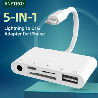 อะแดปเตอร์กล้อง2022Lightning To USB 3, To OTG เครื่องอ่านการ์ด, To AUX Audio สายหูฟังพร้อมพอร์ตชาร์จสำหรับ