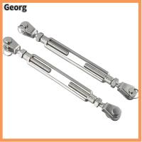 GEORG 2pcs 304สแตนเลสสตีล ข้อต่อสายลวด ขากรรไกรและขากรรไกร รับน้ำหนักได้1200ปอนด์ ตัวปรับความตึงลวดข้อต่อ ทนทานต่อการใช้งาน M10 3/8นิ้ว สายรัดแน่น แรงดึงเชือกลวด