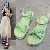 Fairy Wind Roman Sandals ผู้หญิง 2023 ฤดูร้อนแฟชั่นมัฟฟิน แต่เพียงผู้เดียวสำหรับนักเรียนรองเท้าชายหาด