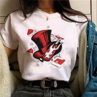 Persona 5 Tee เสื้อจากญี่ปุ่นกราฟิกของผู้หญิงเสื้อตัวบนสำหรับเด็กผู้หญิง