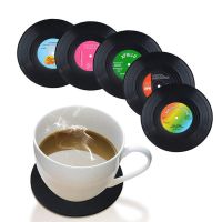 2/4/6 PCS Vinyl Record Table Mats Drink Coaster Table Placemats Creative Coffee Mug Cup Coasters Heat Resistant Nonslip Pads