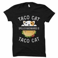 [S-5XL] เสื้อยืดลําลอง แขนสั้น พิมพ์ลาย Taco Cat ความทรงจําความรัก สุดเท่ แบบตลก สําหรับผู้ชายS-5XL
