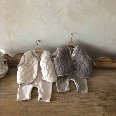 （Good baby store） Autumn Baby Girls Sleeveless Jacket Retro Kid Cotton Vest Korean Coat Boys Winter Warm Clothes Infant Tops Toddler Outwear Child