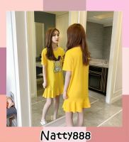 Natty888 ชุดเดรส Bebear แฟชั่น เกาหลี น่ารัก ดูแพง แบบใหม่ล่าสุด พร้อมส่ง 0620 Dress Women แฟชั่นฤดูร้อน️แขนสั้น คอวี สไตล์สาวหวาน❤️