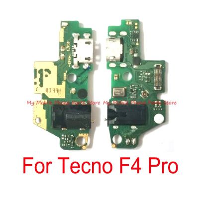 Original USB Charging Port Dock Connector Board Flex Cable สําหรับ Tecno F4 Pro Charge Charger Port Board อะไหล่ซ่อม