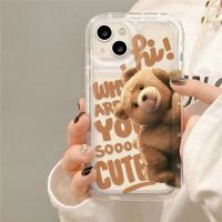 IPhone Case Silicone Soft Case Clean Case Teddy Bear Shockproof Case Cute Style for IPhone 13 Pro Max 12 Pro