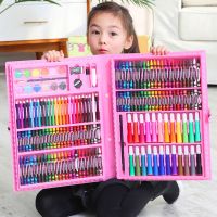 Childrens watercolor pen painting set to send painting book gift box brush crayon kindergarten gift primary school students art supplies toy