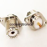 2pcs UHF Female Jack SO239 2 Hole Panel Mount Flange Solder Cup Antenna Socket Adapter Connector