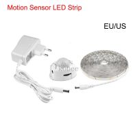 LED Motion Sensor Cupboard Wardrobe Bed lamp Under Cabinet Night light Flexible LED Strip 12V Tape 110V 220V US EU Power Supply