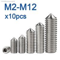 ❖☇✇ 10pcs/lot Hex hexagon socket set screw cone point grub screw M2 M2.5 M3 M4 M5 M6 M8 M10 M12 304 Stainless Steel DIN914