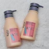 Combo Dầu Gội Dầu Xả khóa màu Kella A + Dành cho tóc nhuộm, uốn, duỗi Colour Extending Shampoo & Colour Extending Contitioner ( màu hồng) 500ml+500ml