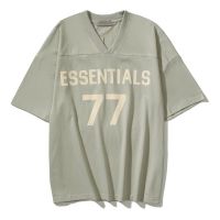 ▬ เสื้อยืดแขนสั้น คอวี พิมพ์ลายตัวอักษร FOG Season 8 Double Line ESSENTIALS Flocking 77 พลัสไซซ์ สําหรับผู้ชาย และผู้หญิง