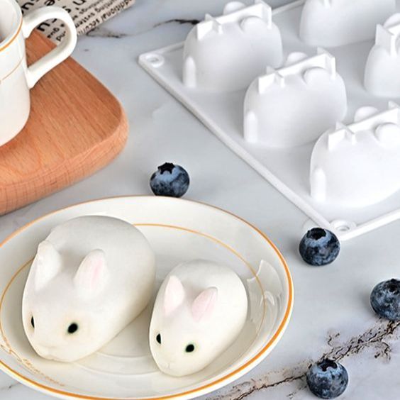 Easter Bunny Silicone Eggs Chocolate Cake Soap Small Ice Trays for