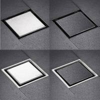 10cm / 11cm 304 Stainless steel Square Bathroom Accessories Invisible Floor Drain Tile Insert Shower Drain Fast Drainage Traps Drains