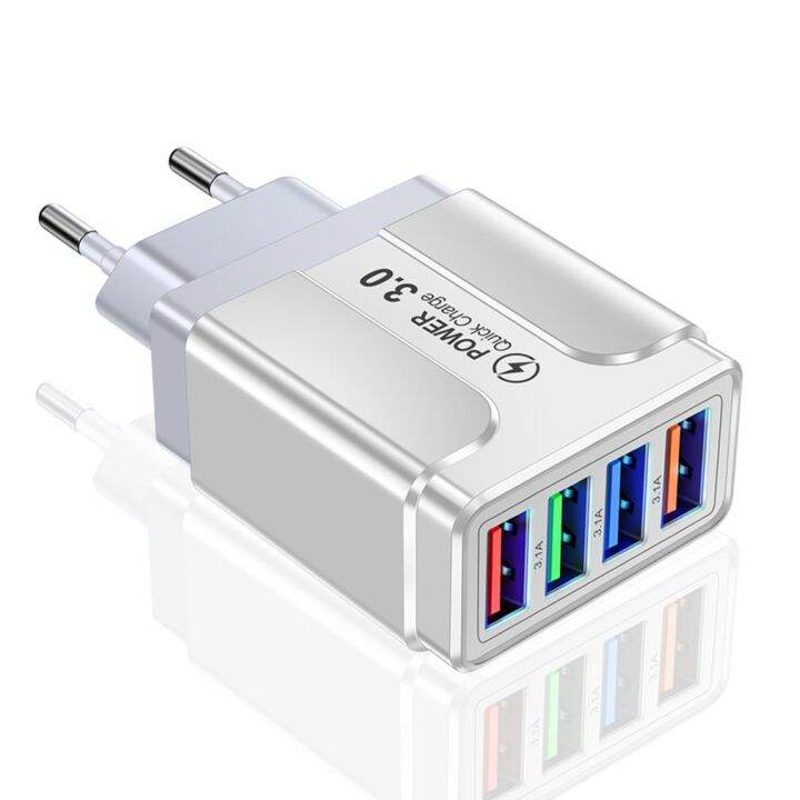 factory-direct-3-1a-ชาร์จสำหรับเดินทางสายสเตอริโอ-eu-us-uk-4usb-เร็วพอร์ตอัจฉริยะหลายช่องสำหรับติดผนังบ้านโทรศัพท์มือถือ