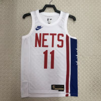 เสื้อเจอร์ซีย์ของแท้แบบกดร้อนบุรุษ2022-23 Brooklyn Nets Kevin Durant &amp; Nic Claxton &amp; Ben Simmons Swingman Jersey-สีขาว