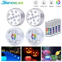 Upgrade 13 LED RGB Submersible Light With Magnet and Suction Cup Swimming Pool Light Underwater Aquarium Pond Night Light