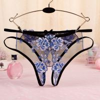 [COD] new sexy embroidered thong opening do take off the lovers sentimental seductive women