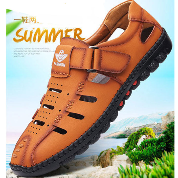 onesunnys-รองเท้าแตะกลวงผู้ชายฤดูร้อน-รองเท้าน้ำ-รองเท้าชายหาด-ตีนตุ๊กแก