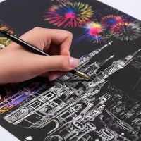 ภาพขูดสี วาดภาพ ของเล่น คลายเครียด วิวทิวทัศน์ Magic Scratch Art ขนาด 14 x 20 cm