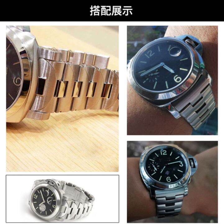 สำหรับสายนาฬิกา-panerai-ผู้ชาย-pam441สายรัดเหล็ก111แท่งสแตนเลสสตีลตัวล็อกแบบผีเสื้อสายโซ่24มม-อุปกรณ์เสริม-carterfa