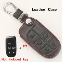 № jingyuqin 5 Buttons Leather Smart Remote Car Key Protection Cover Case For Jeep Dodge Grand Cherokee Chrysler Replacement