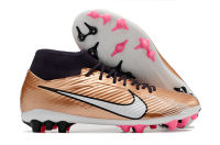 2023 New Football Shoes Mercurialˉ  Superfly IX Academy AG  High Top - Gold