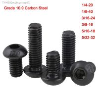 ⊙♂ Grade 10.9 BSW British Standard Black Mushroom Head Hex Bolts Hexagon Socket Button Head Screw 1/4 1/8 3/16 3/8 5/16 5/32